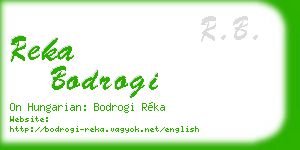 reka bodrogi business card