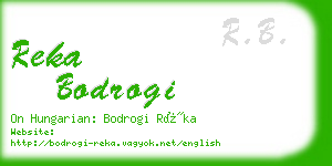 reka bodrogi business card